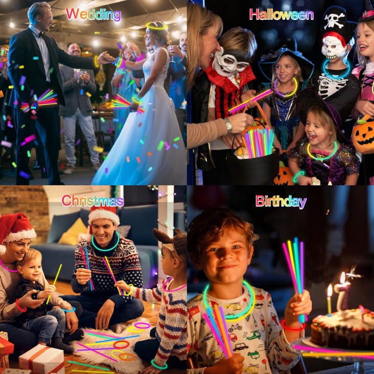 Glow Sticks Bulk Party Pack- Ultra Bright 50pk Glow In The Dark Party