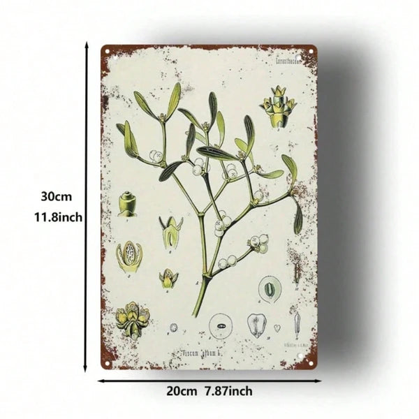 Mistletoe Plant Vintage Metal Tin Sign 2D Flat 1pc 8x12 Inch Classic