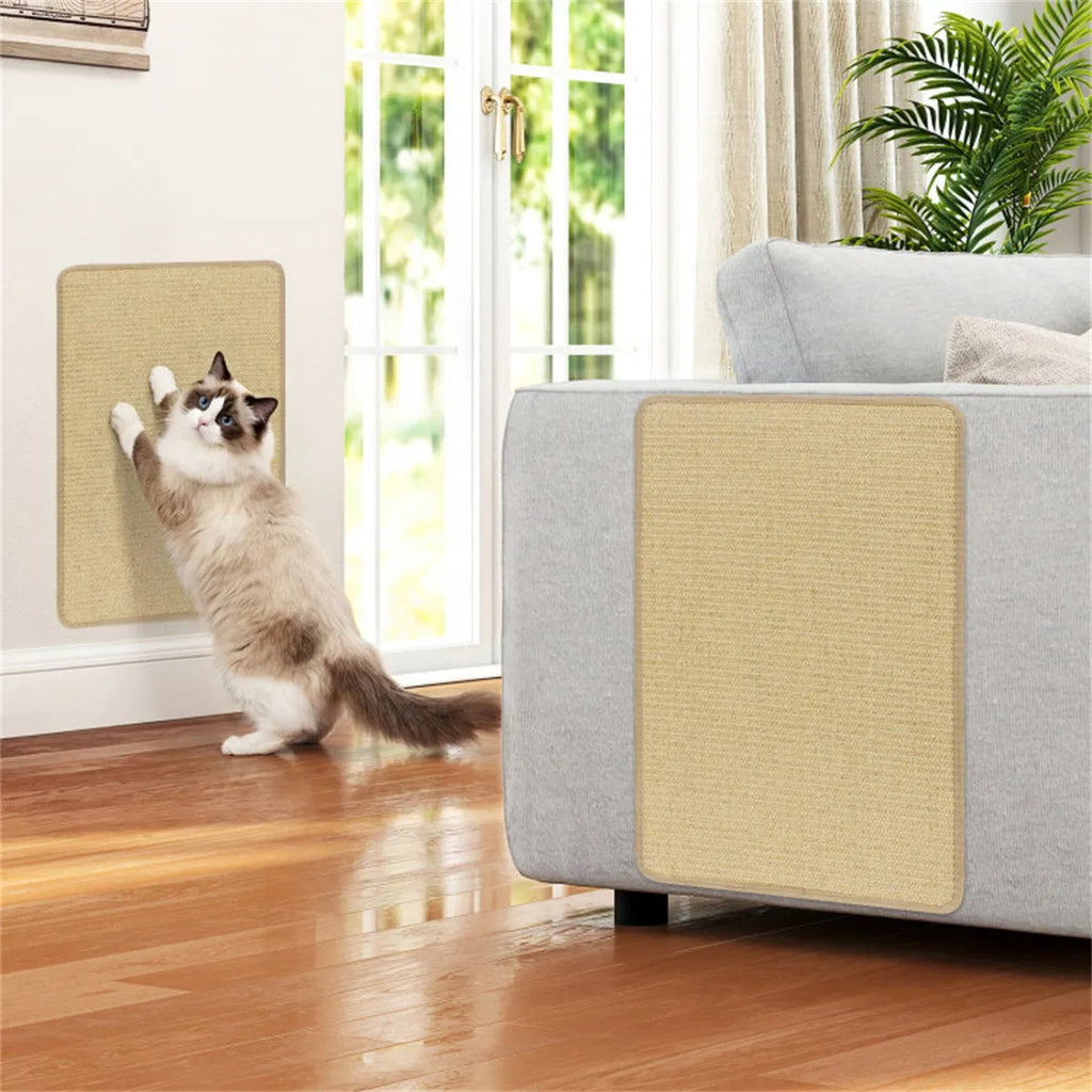 24 X 16 Inch Natural 6-Piece Cat Scratching Mats, Sisal Material