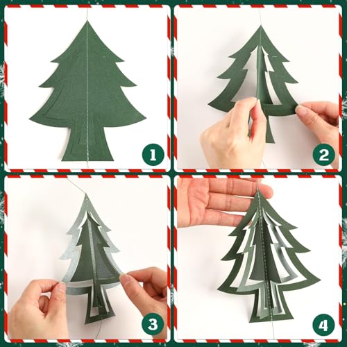 41 Ft Christmas Tree Paper Streamers Green Christmas Decorations 3D