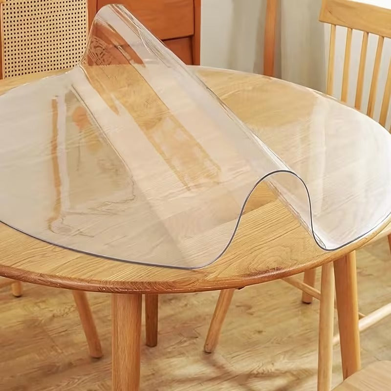 Round PVC Table Cover 1.5mm Thick Waterproof Heat Resistant Round Table
