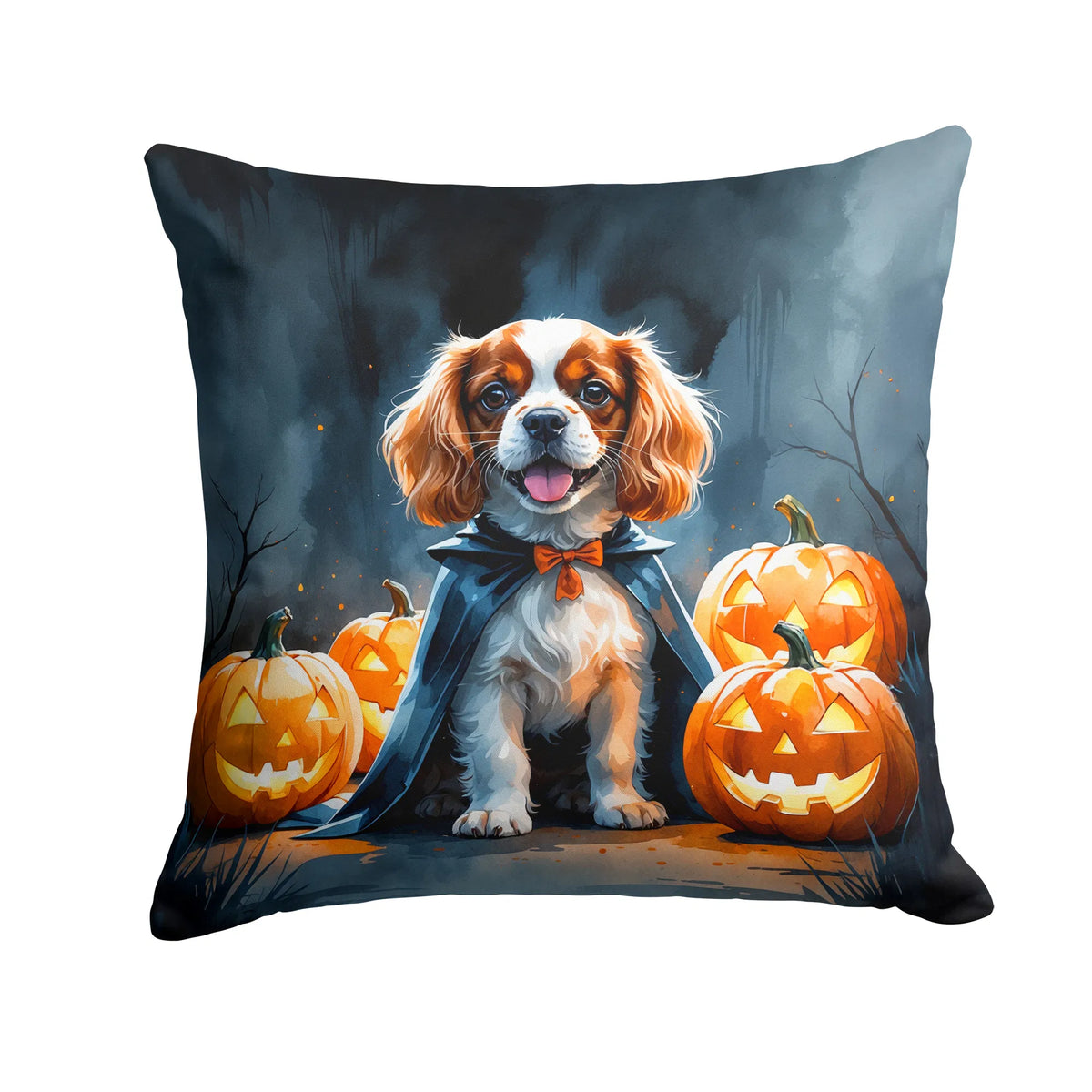 Cavalier Spaniel Puppy Halloween Throw Pillow Machine Washable, Indoor