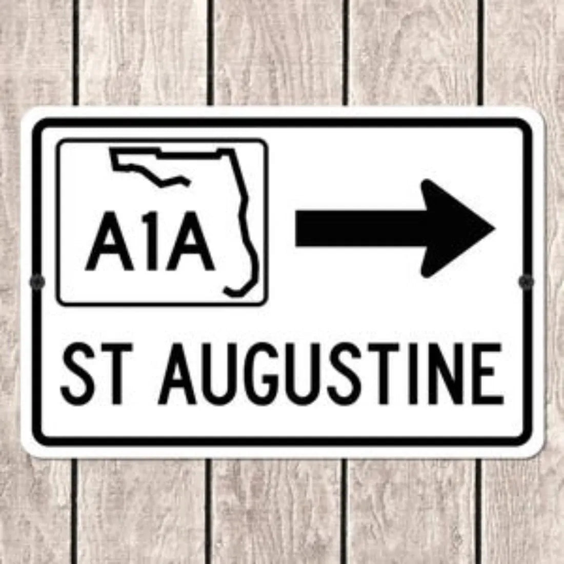 St Augustine Florida A1A Highway Metal Road Sign Souvenir Wall Decor