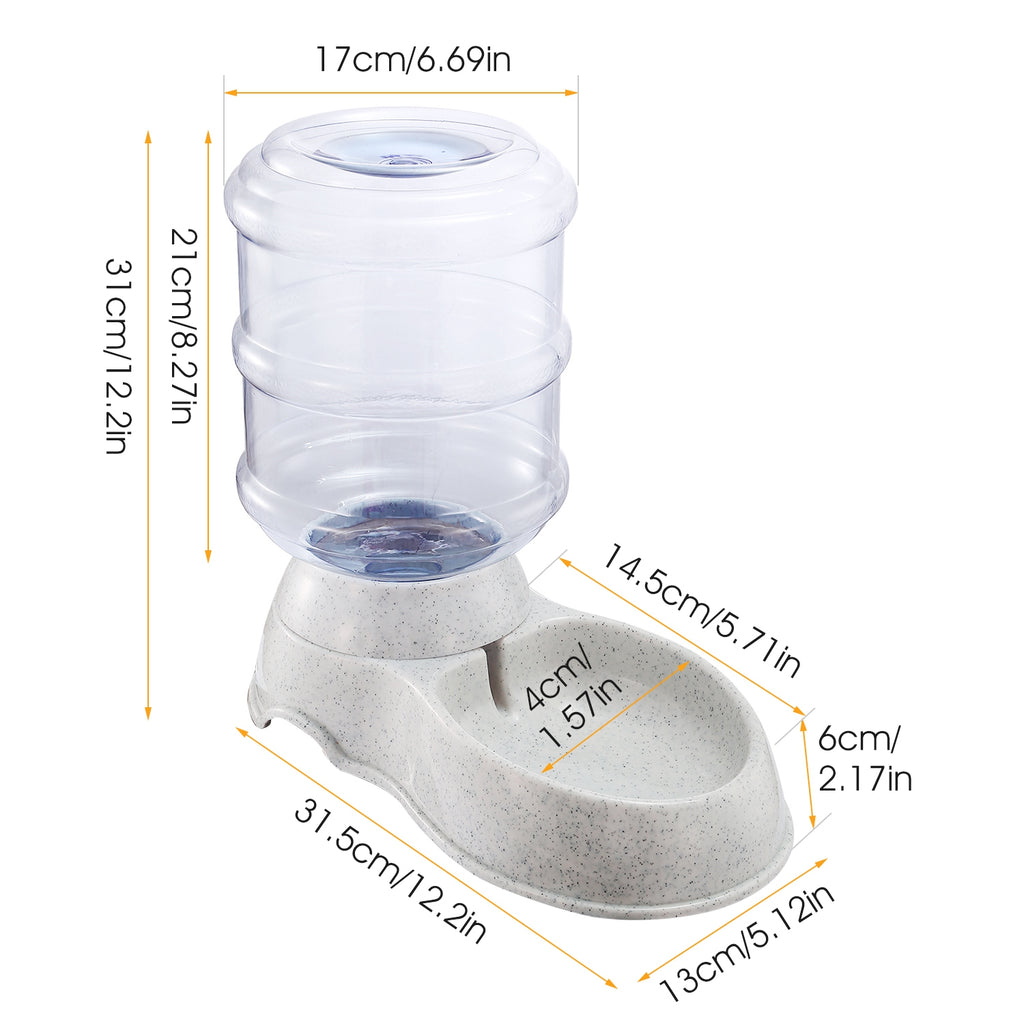 3.5L 1Gal Pet Water Dispenser Self-dispensing Gravity Pets Water Feeder