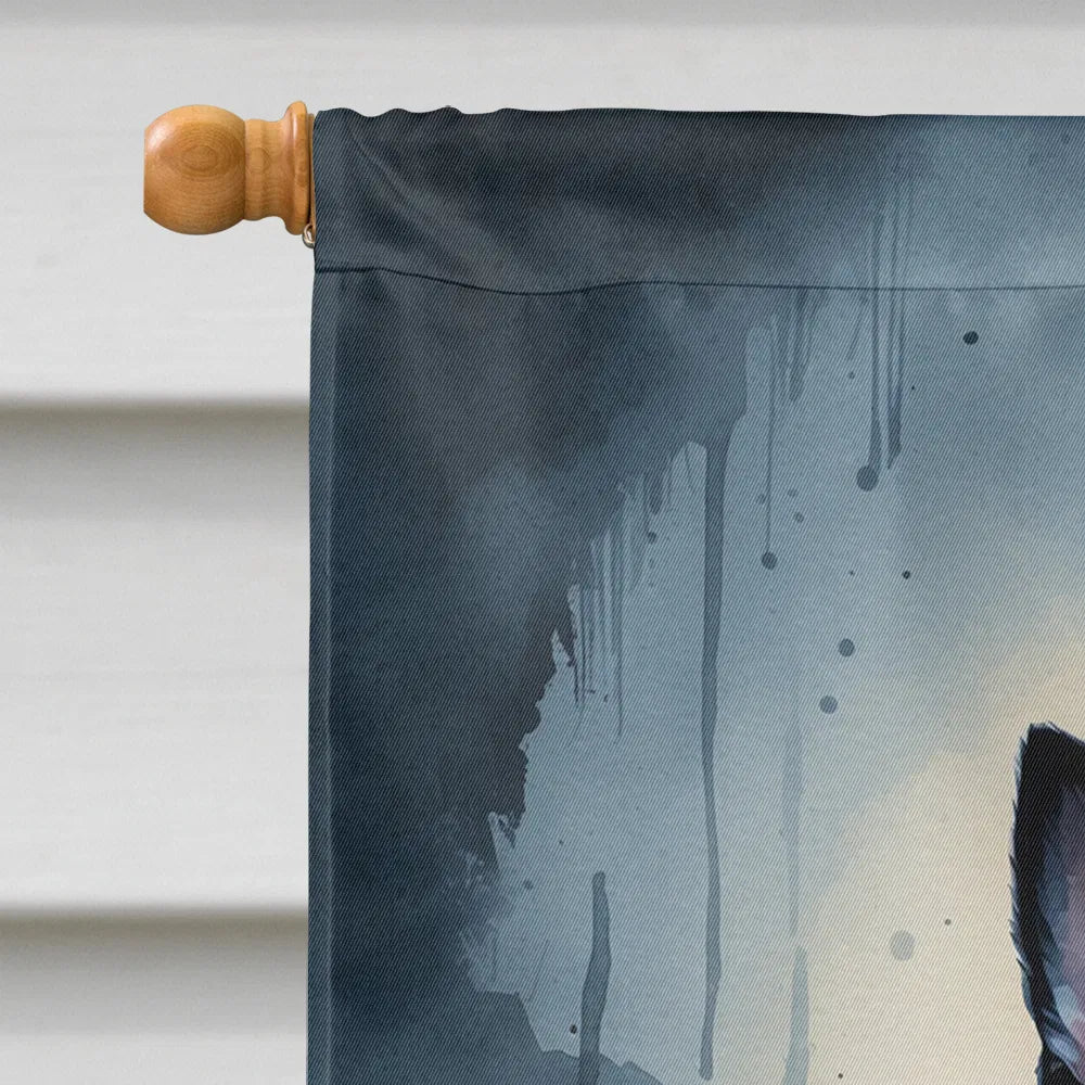 Boston Terrier Puppy Halloween House Flag Large Porch Sleeve Pole
