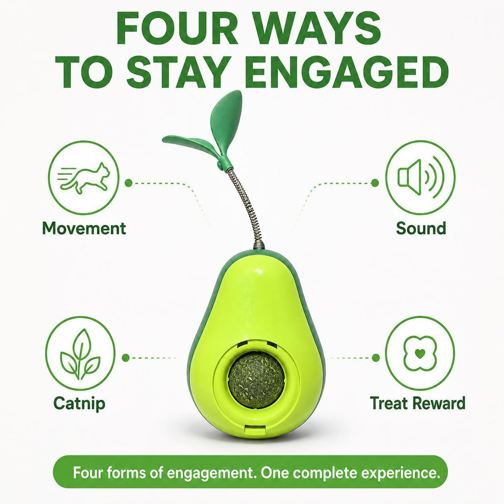 Avocado-shaped Cat Tumbler Toy Interactive Wobble Toy That Self-rights