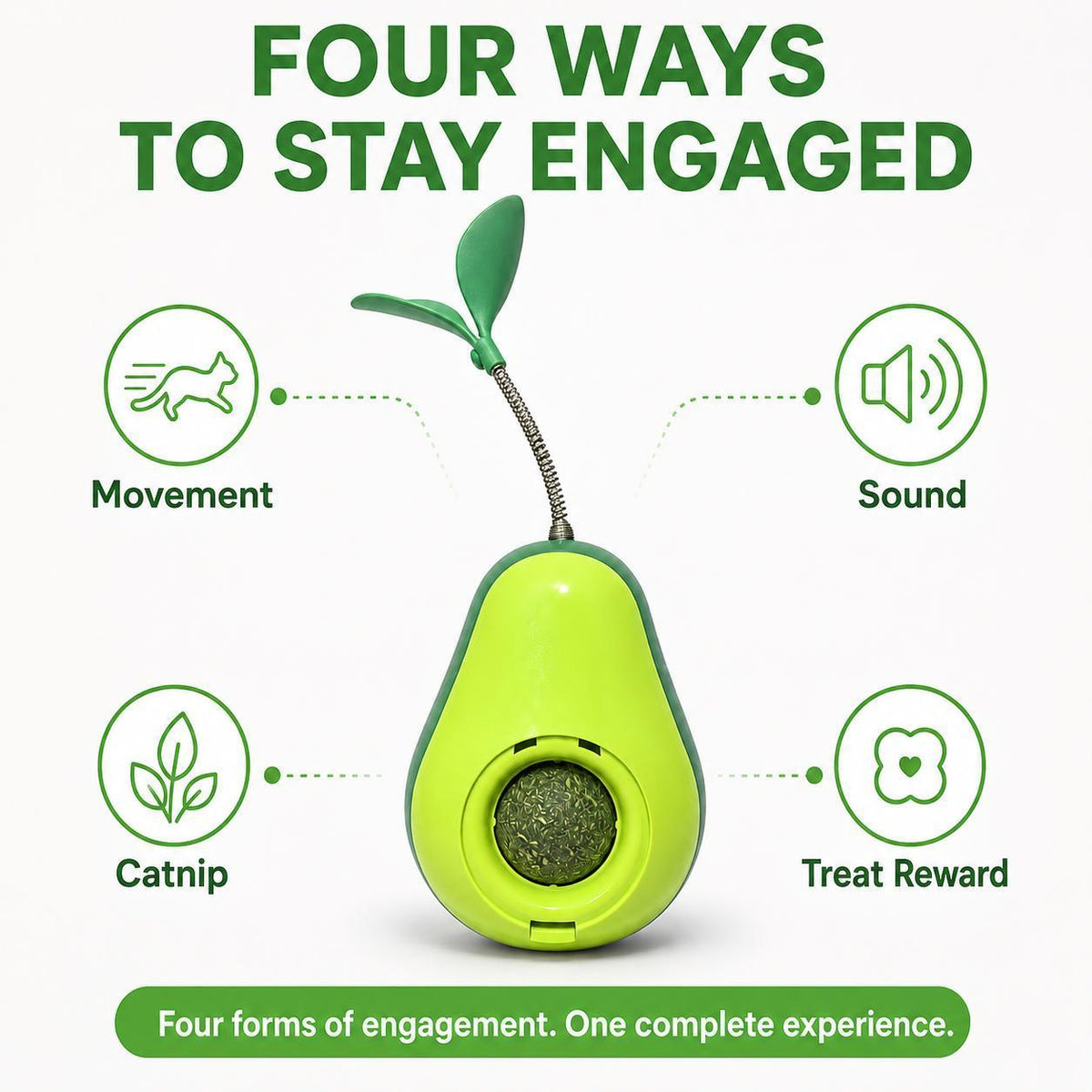 Avocado-shaped Cat Tumbler Toy Interactive Wobble Toy That Self-rights
