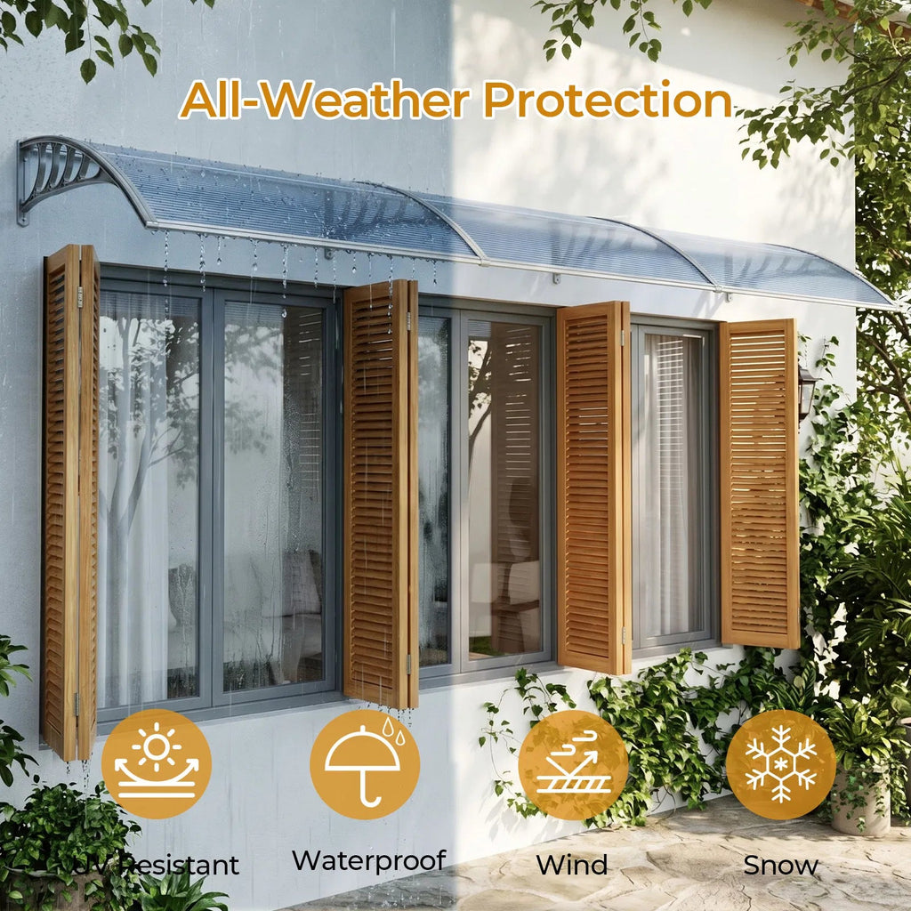 Awning For Door Entrance Window, 38x40 Inch Window Canopy Exterior, UV