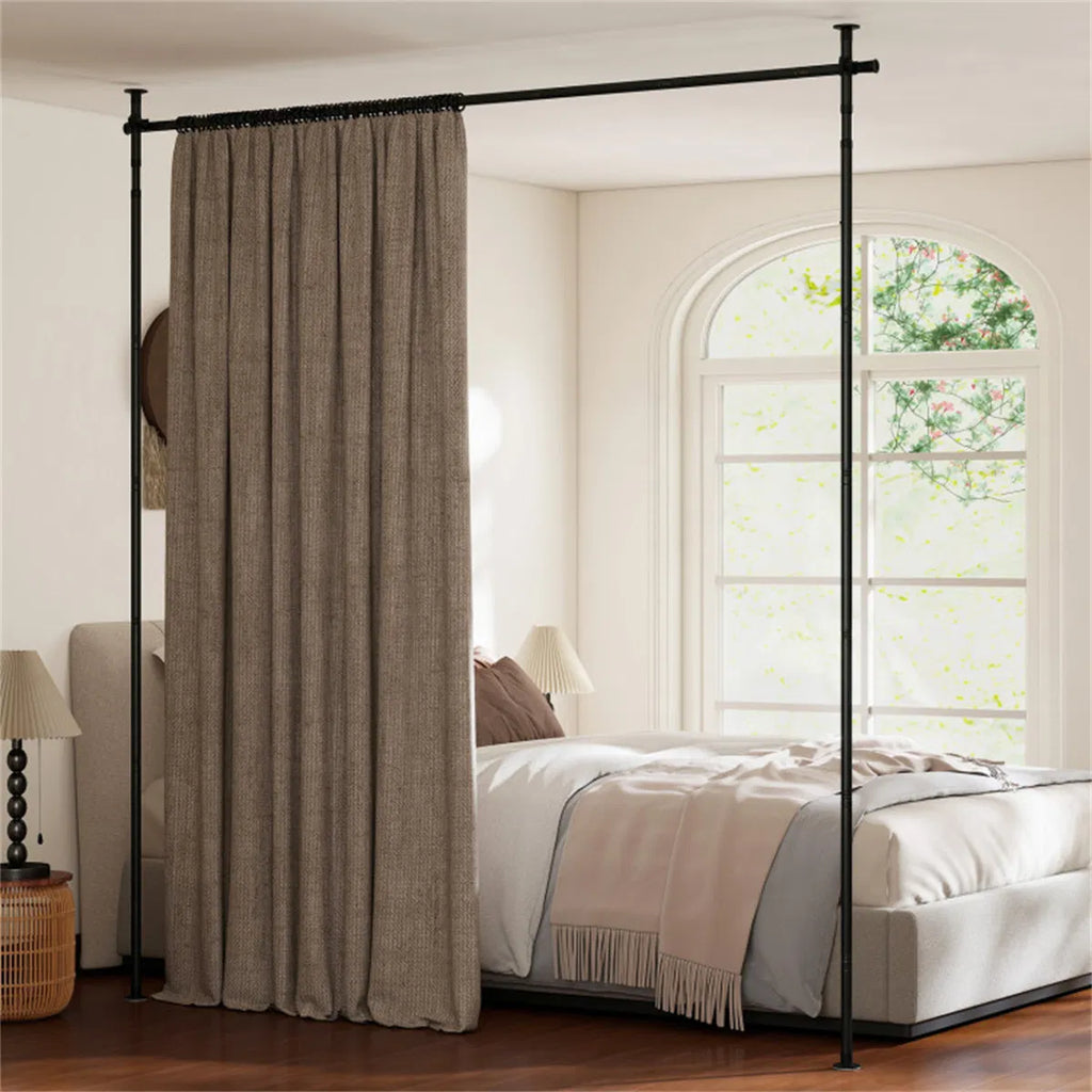 Room Divider Curtain Rod, Adjustable 28"-72"W X 4-10 Ft H Heavy-duty