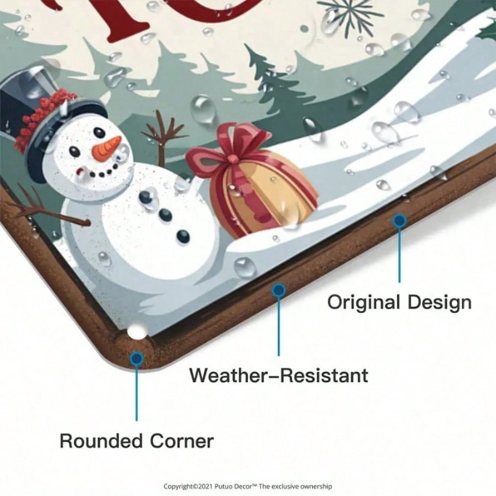 Vintage Snowflakes Are Kisses From Heaven Tin Sign 8x12, Tin Sign 8x12