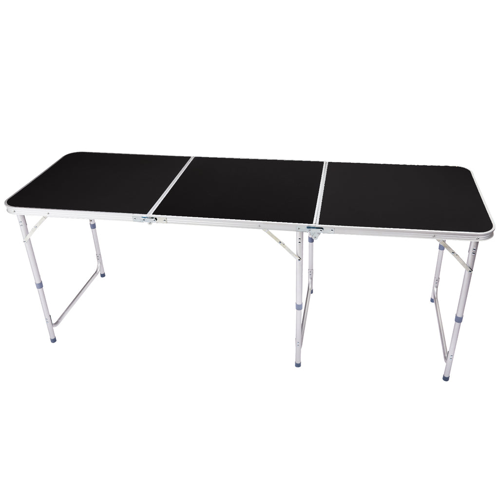 6ft 180-60cm Aluminum Alloy 3-Fold Portable Folding Table, Adjustable