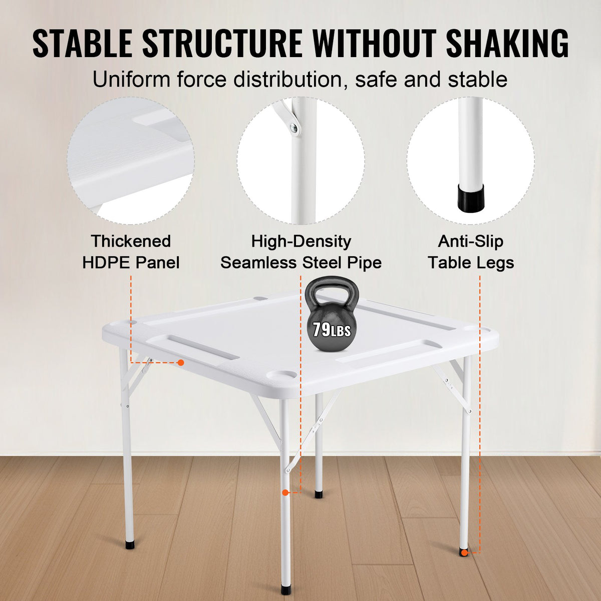 Mahjong Table 4 Player Folding Card Table & Table Mat Cup Holder Chip