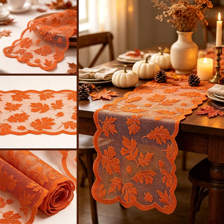 Fall Table Runner Thanksgiving Decorations 13 X 72 Inch Maples Leaves
