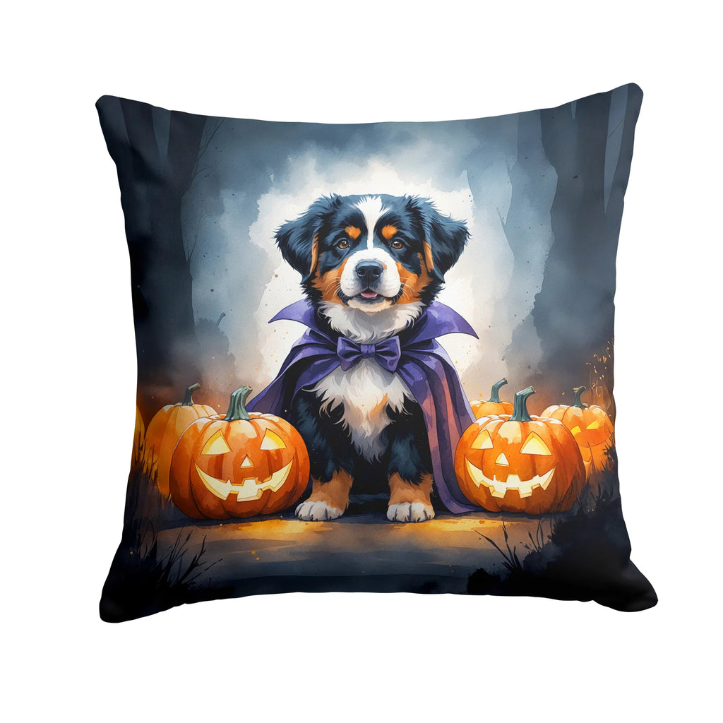 Bernese Mountain Dog Puppy Halloween Throw Pillow Machine Washable