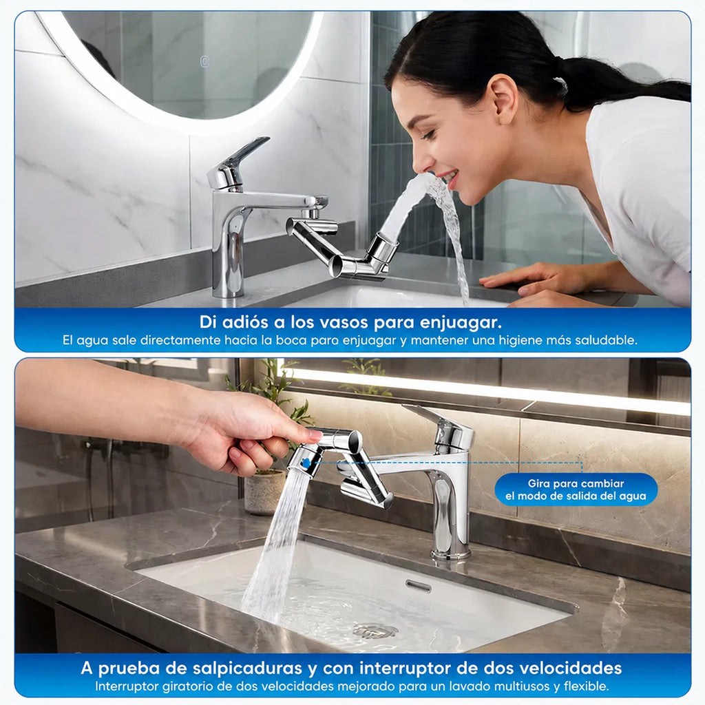 1440 Swiveling Faucet Extender, Brass Metal Robotic Arm Aerator