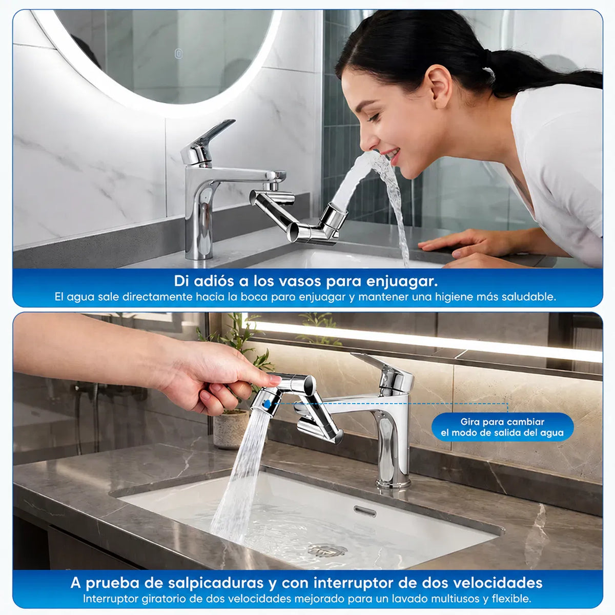 1440 Swiveling Faucet Extender, Brass Metal Robotic Arm Aerator
