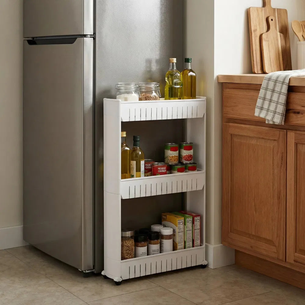 3-Tier Rolling Cart For Kitchens And Laundry Rooms