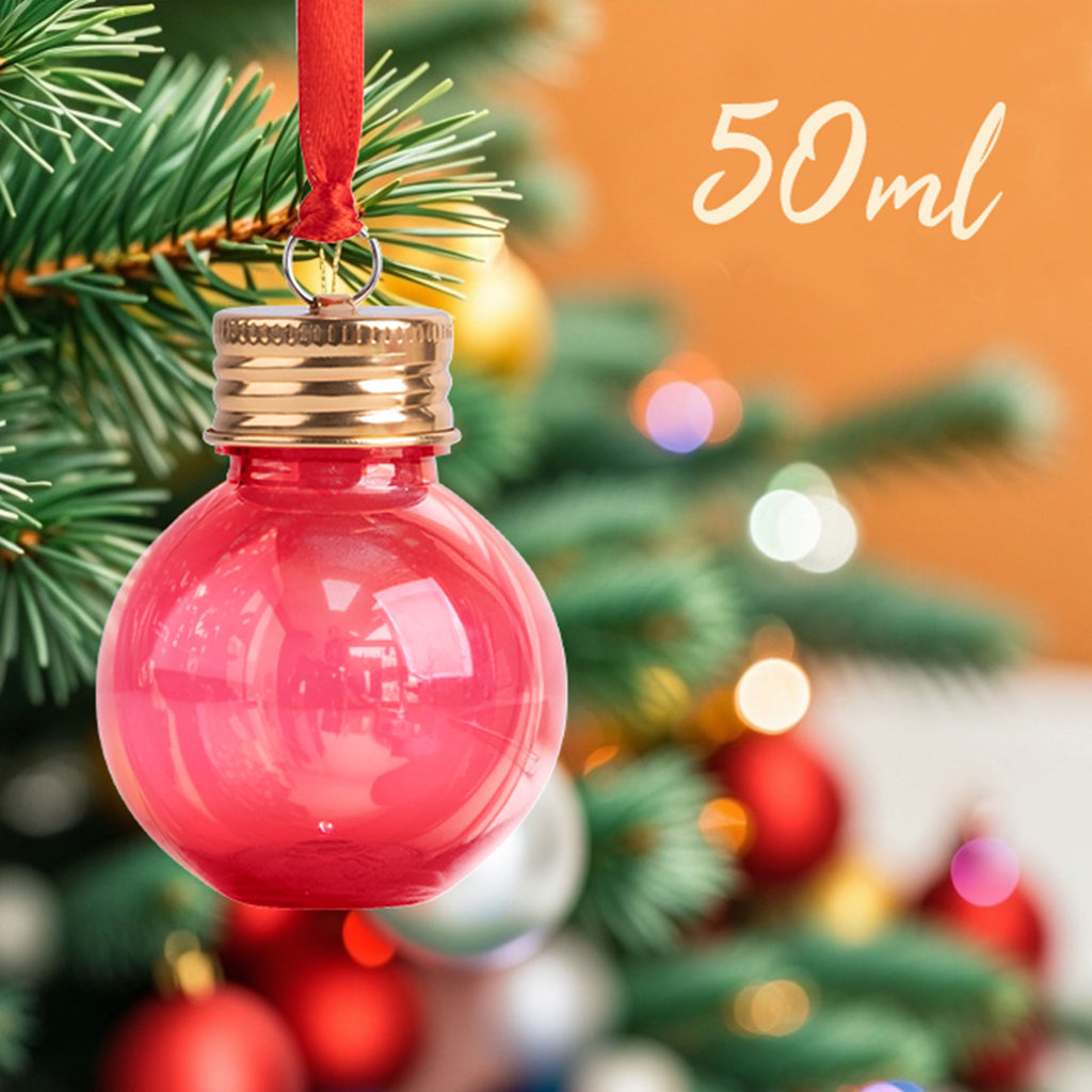 6Pcs Christmas Fillable Clear Ornaments Drink Balls, 50ml Plastic