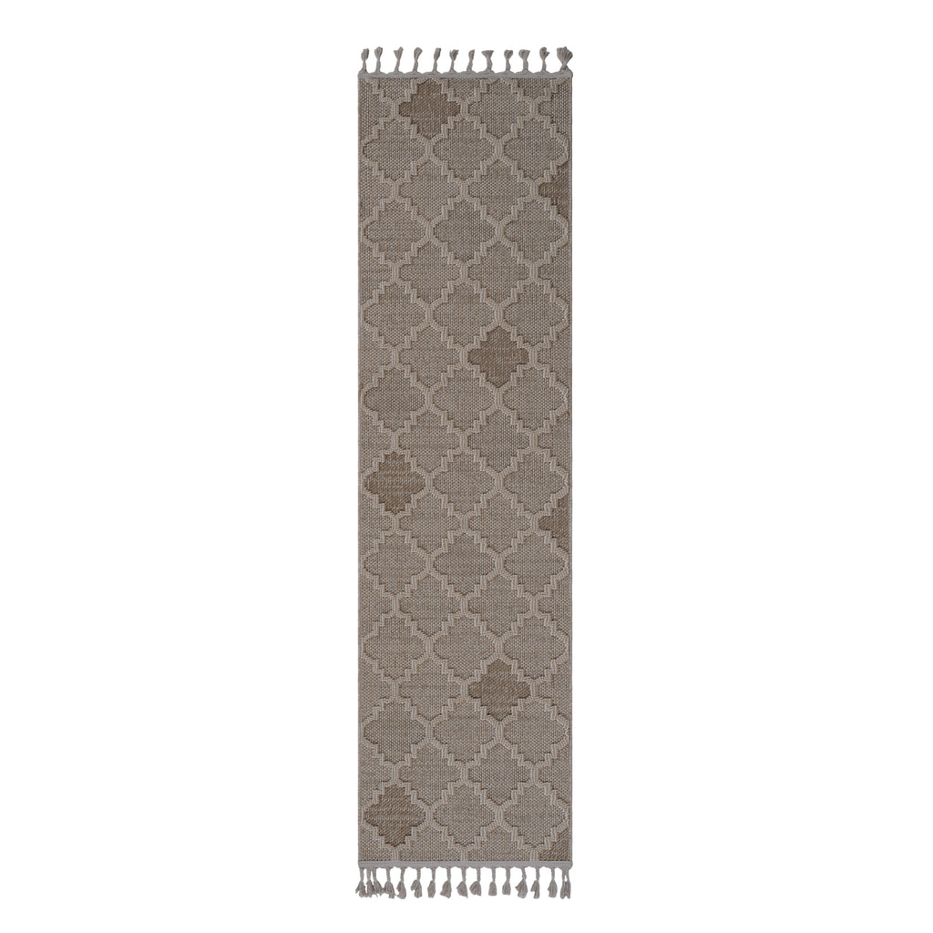 Guros 2X8 Cream Trellis Indoor Outdoor Runner Rug