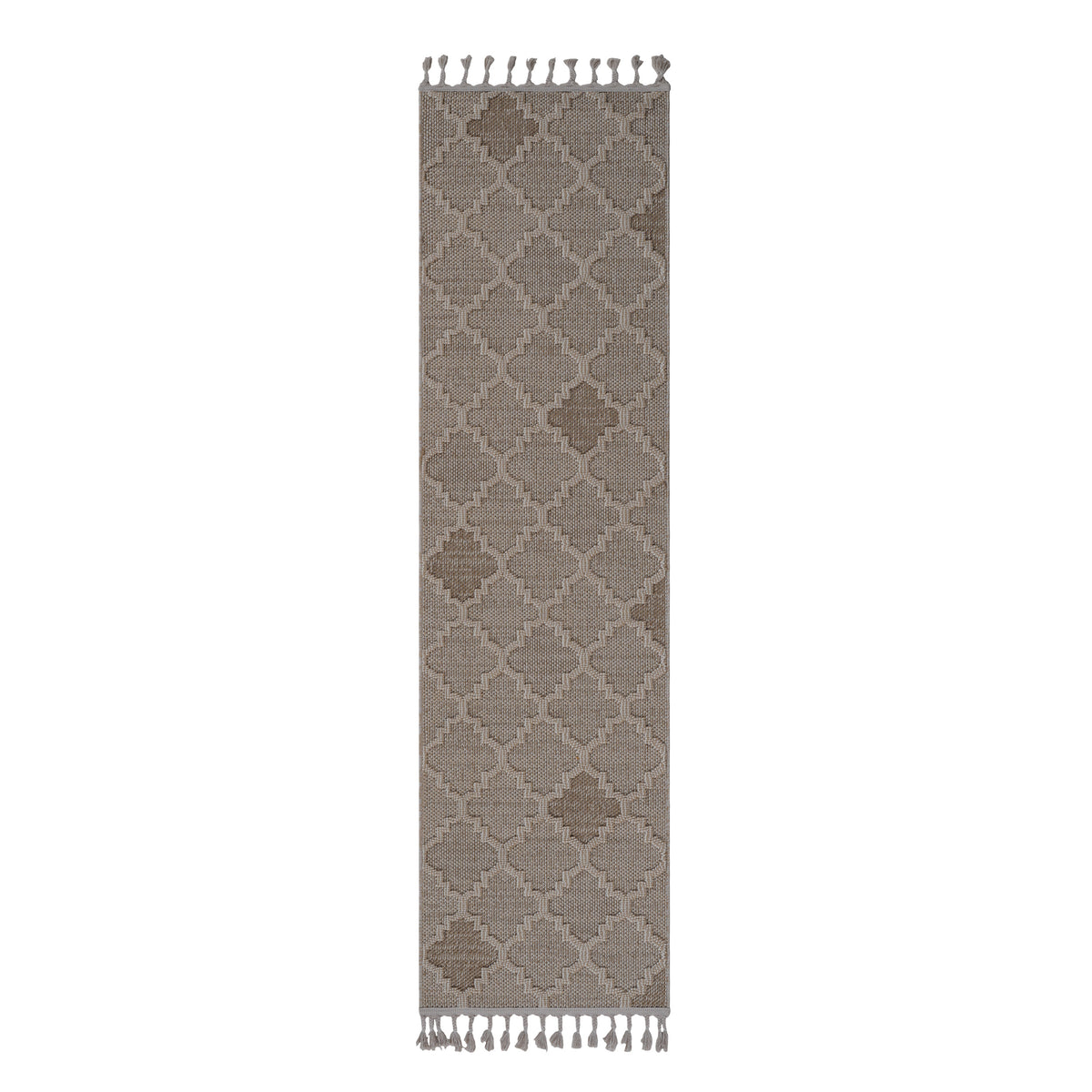 Guros 2X8 Cream Trellis Indoor Outdoor Runner Rug