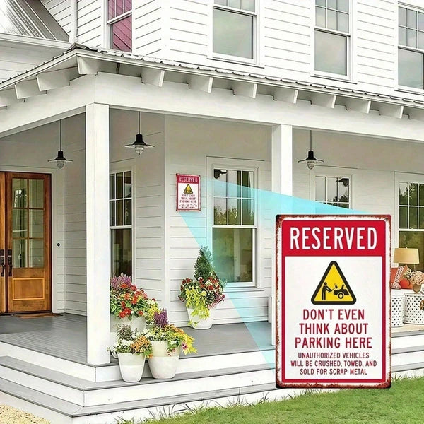 Vintage Rustic Iron Metal Sign 8x12 Inch No Parking Warning Plaque