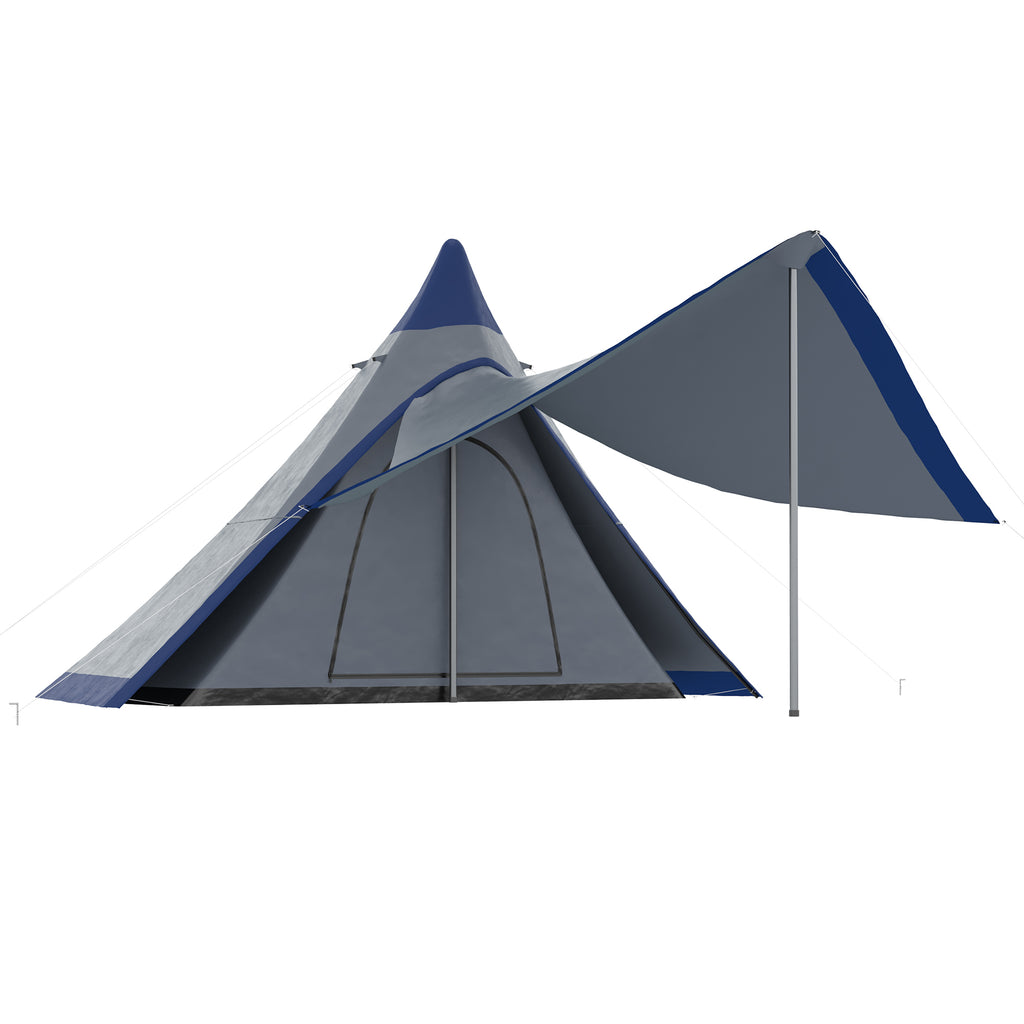 15.4x15.4x8.5 Teepee Tent, Waterproof Camping Tent With Porch Area