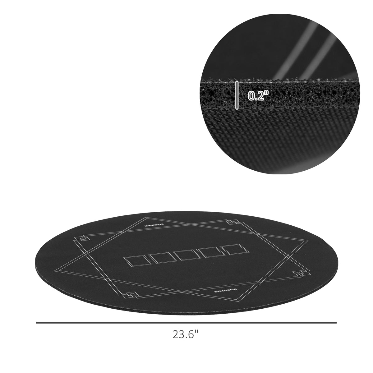Poker Mat Texas Holdem Poker Table Top With Non-slip Bottom Black