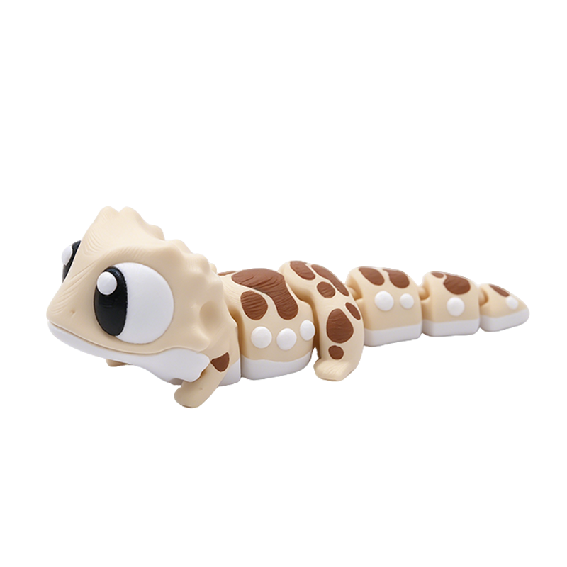 6PCS 3D Printed Bearded Dragon Figurine Set, Articulated Mini Lizard