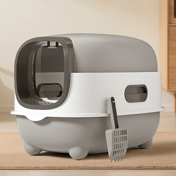 High-capacity Enclosed Cat Litter Box & Odor-lock, Scratch-resistant