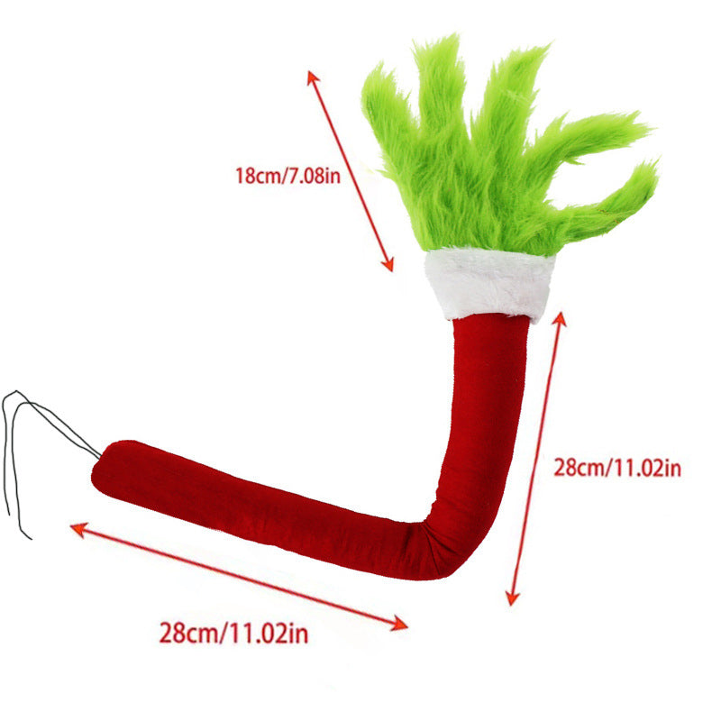 Christmas Elf Arm Plush Hanging Ornament Red Green Dual Color, Home