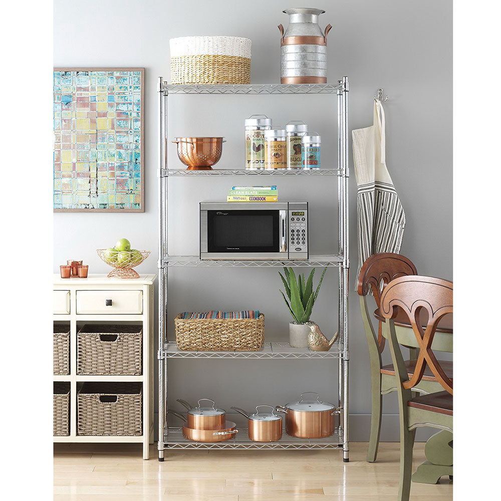 5-Layer Chrome Plated Iron Shelf 180x90x35 Chrome