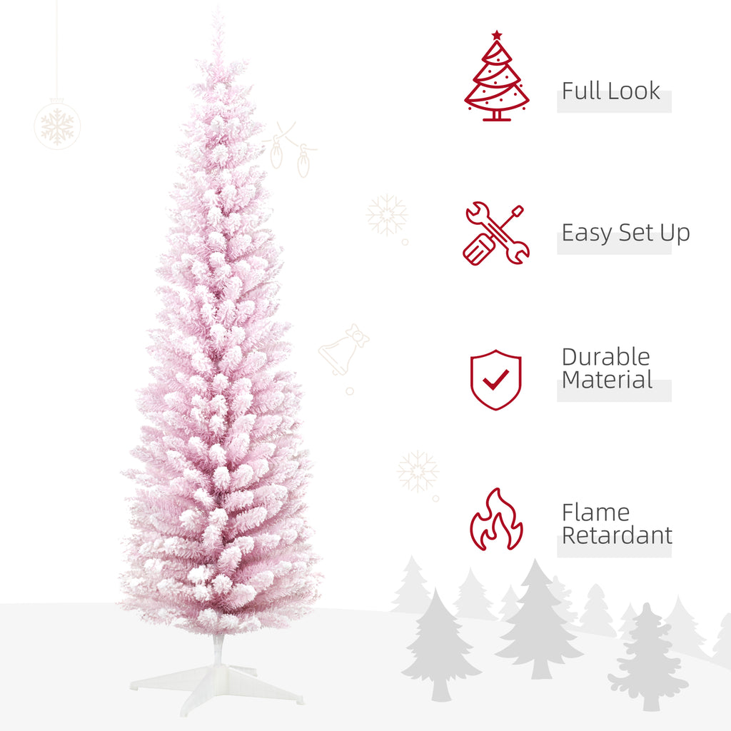 7 Decorated Christmas Tree Snow Flocked Artificial Christmas Tree
