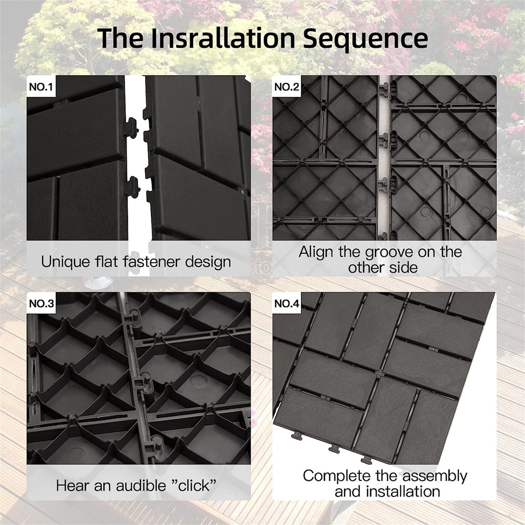 Patio Interlocking Deck Tiles, 12 X12 Square Composite Decking Tiles