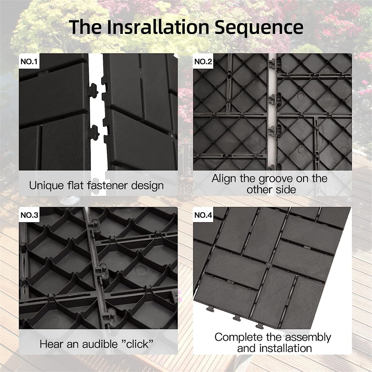 Patio Interlocking Deck Tiles, 12 X12 Square Composite Decking Tiles