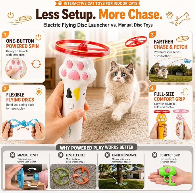 Interactive Cat Toy Launcher For Kittens, Automatic Toy Dispenser