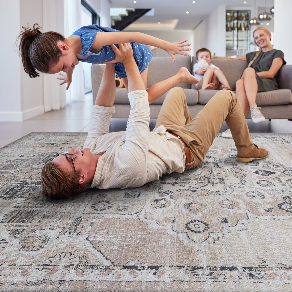 Payas 2X8 Cream Beige Medallion Runner Rug