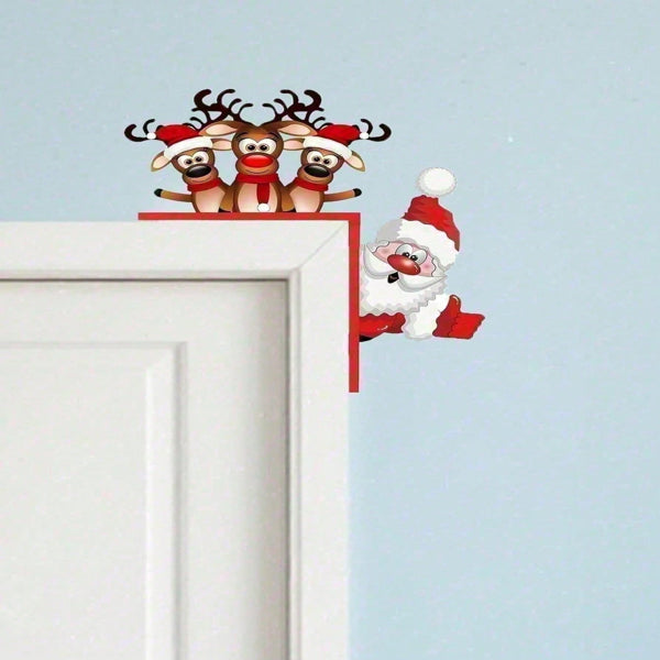 Waterproof Reindeer Christmas Door Decor Outdoor Indoor Holiday Home