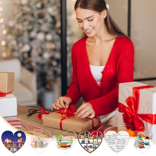 6 Pcs Bookshelf Ornaments, Book Lover Ornaments Aryclic Book Christmas
