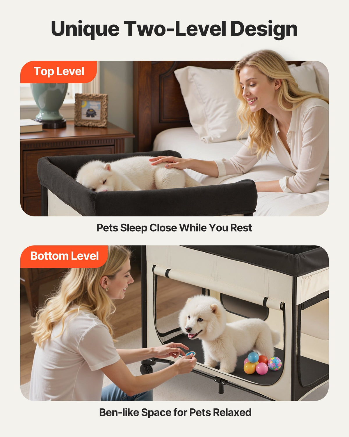 Elevated Lounge Pet Bed, Foldable Bunk Dog Bed With 600D Oxford Cloth