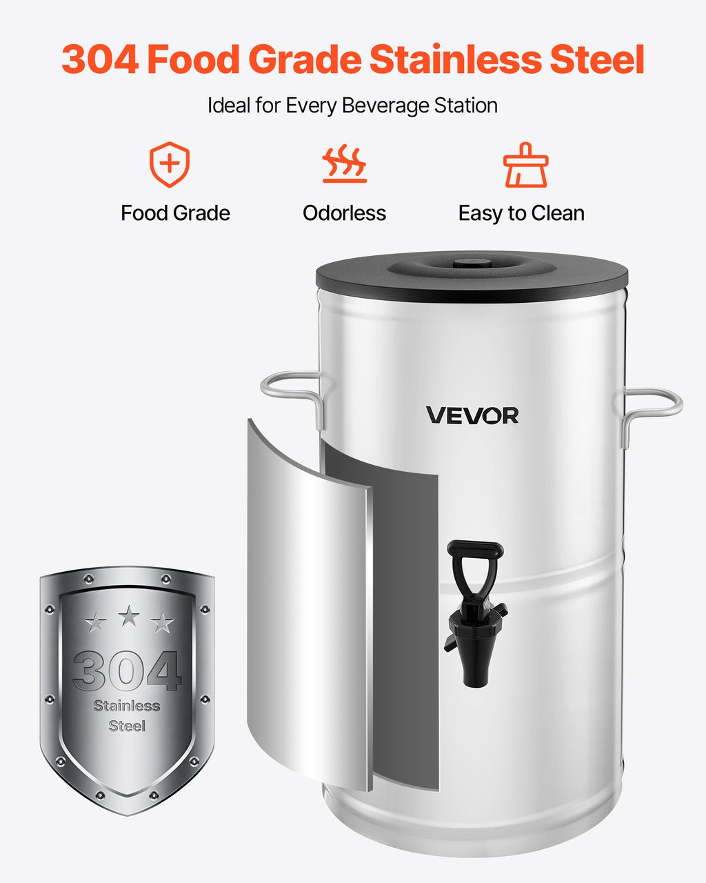 Ice Tea Dispenser 4 Gal/15L For Iced Tea Juice Coffee 304 Stainless