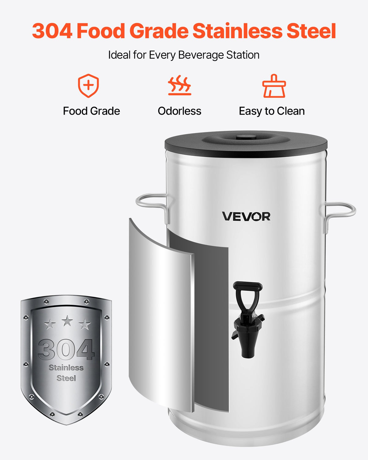 Ice Tea Dispenser 4 Gal/15L For Iced Tea Juice Coffee 304 Stainless