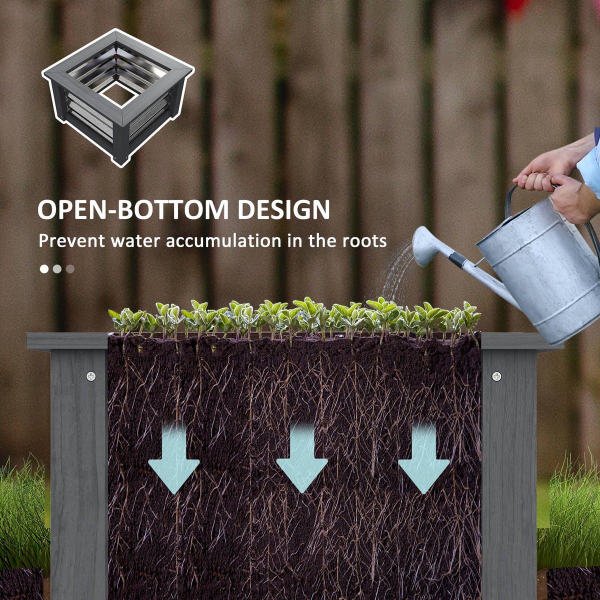 Wooden Raised Garden Bed With Trellis, Galvanized Planter Box Elevated
