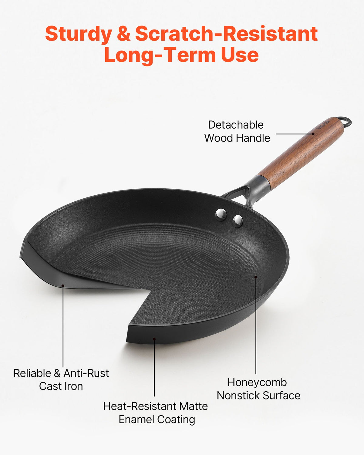 3 Piece Cast Iron Skillet Frying Pan Set 8 10 12 In Pre-seasoned