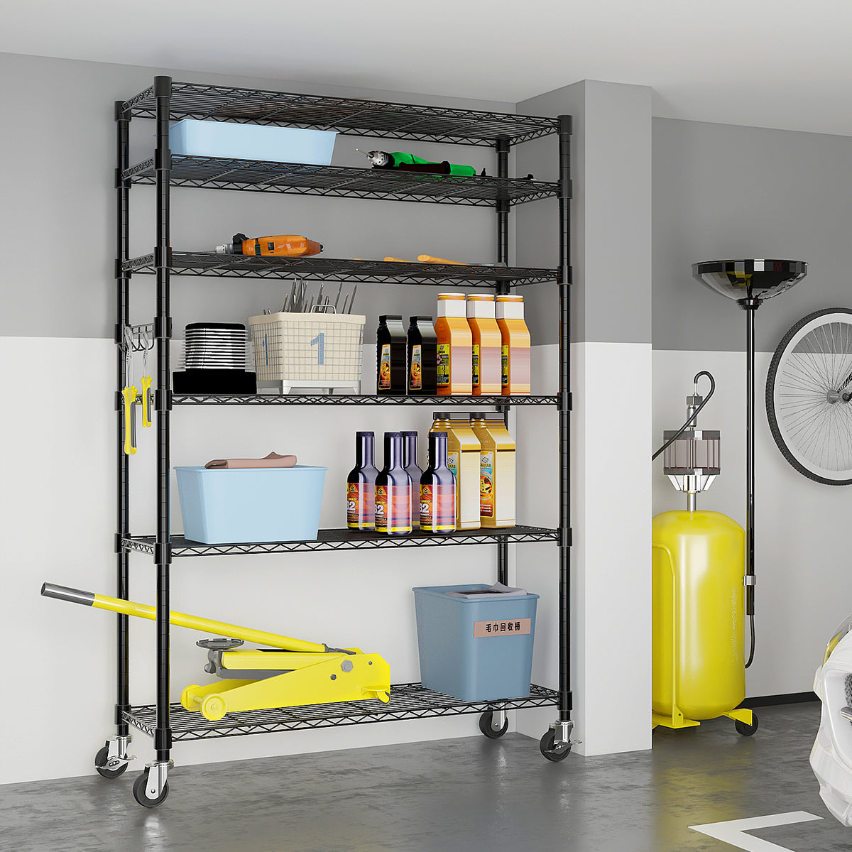 6-Tier Disassembly And Free Assembly Nsf-certified Steel Wire Shelving