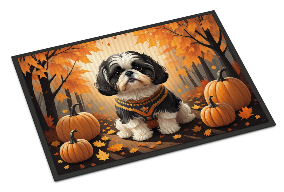 Shih Tzu Fall Doormat Front Door Mat Indoor Outdoor Rugs For Entryway