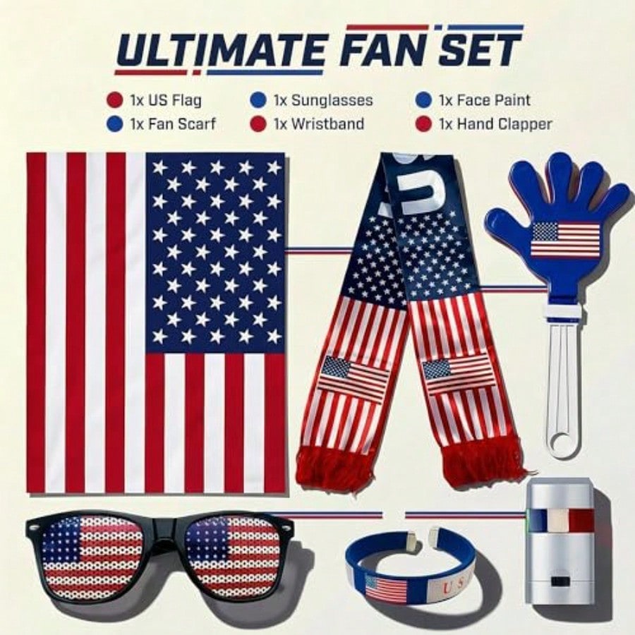 6pcs Set The American Celebration,usa World Cup Fan Kit,complete Soccer