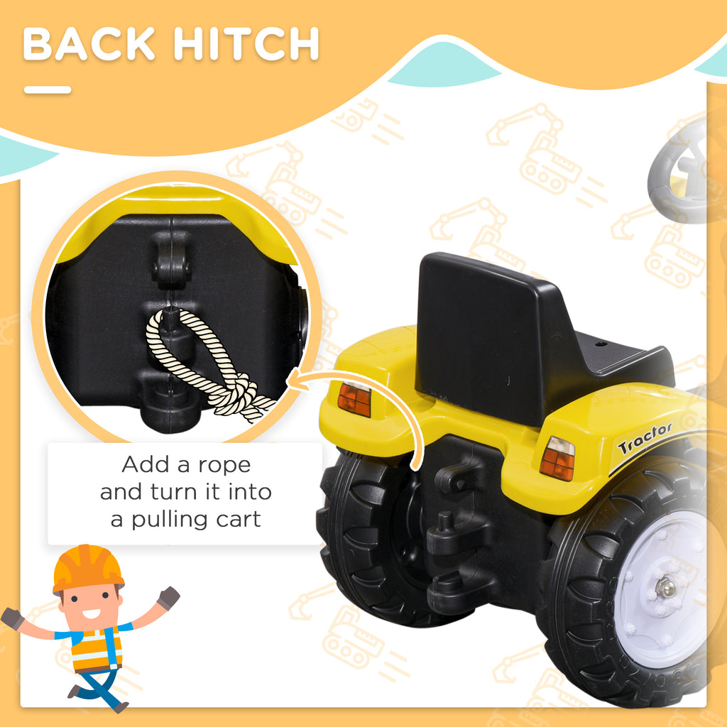 Kids Ride On Excavator, Pedal Go Kart With Front Loader Digger For 3