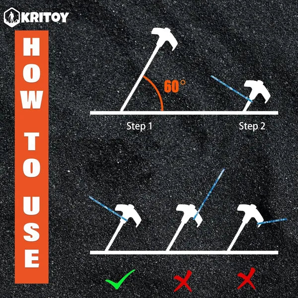 20-Pack Heavy-duty Screw-in Tent Stakes | Glow-in-the-dark Heads | Hex