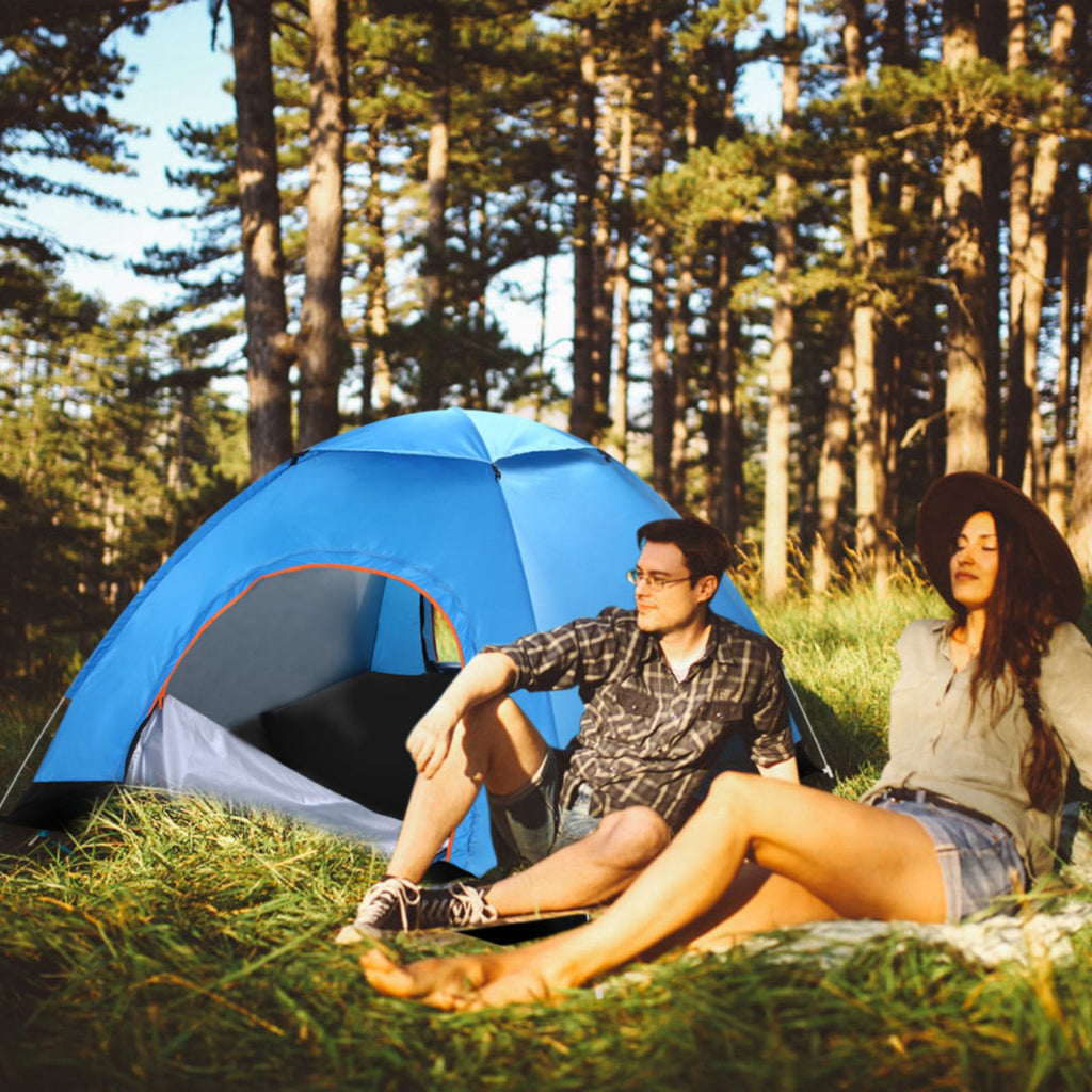 1Pc 4 Persons Camping Waterproof Tent Instant Setup Tent With Mosquito