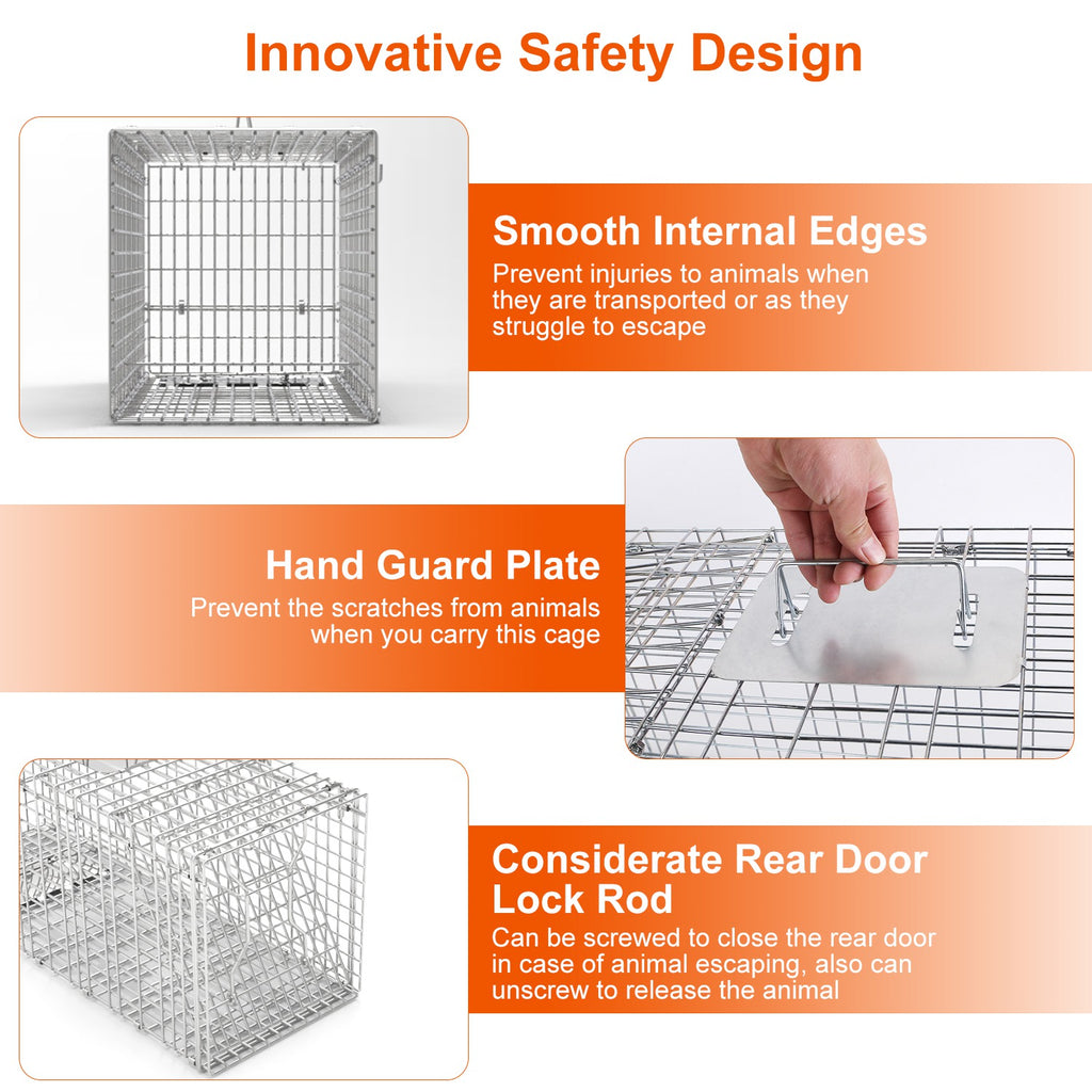 1Pc Humane Cat Trap Cage Catch Release Live Animal Rodent Cage